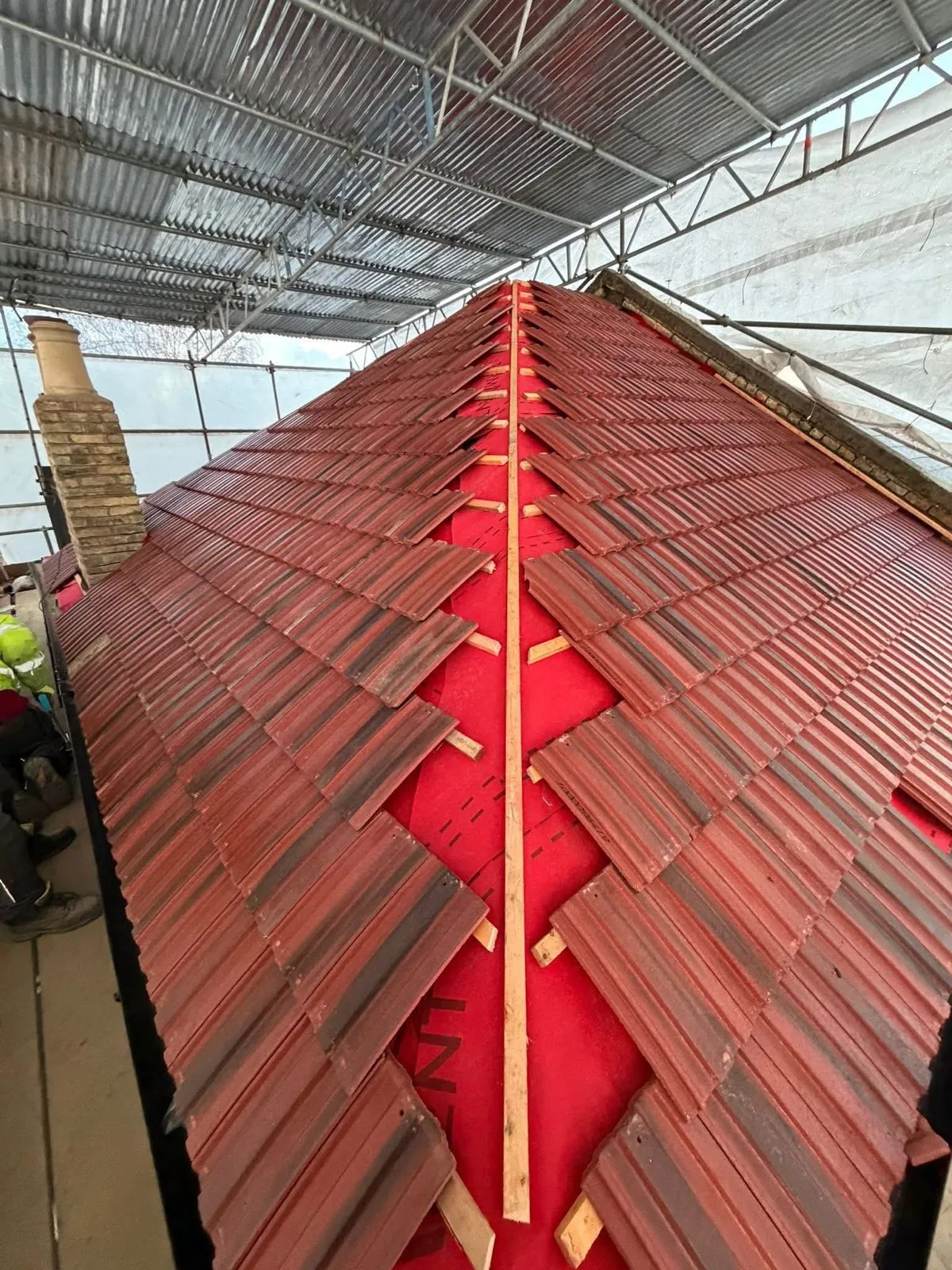 Complete roof replacement with new clay tiles in Okehampton
